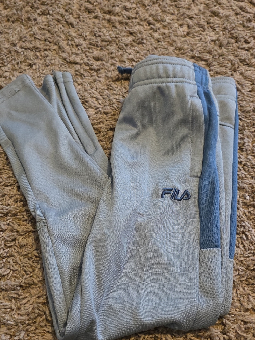 Fila Gray Joggers with Blue Side Panel